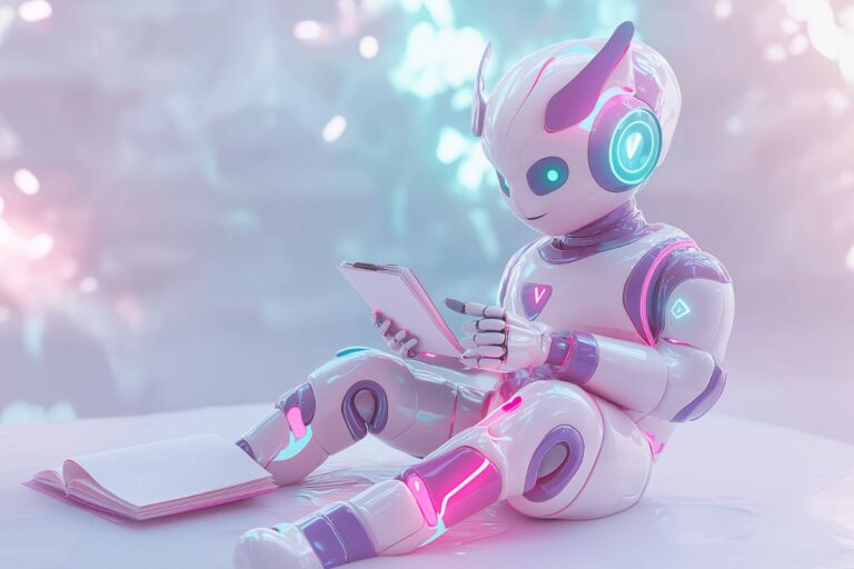 Robot reading notes from a notebook