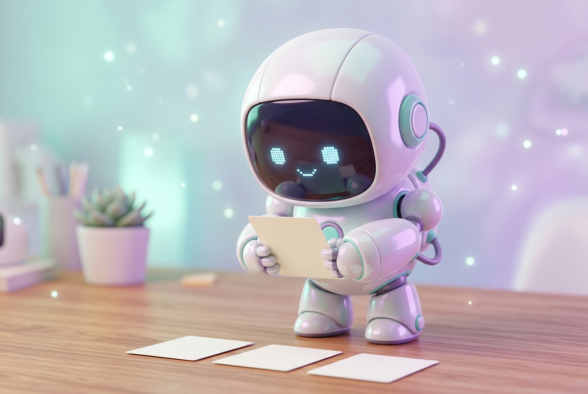 Robot holding a checklist and sorting cards, running an audit before it cancels software subscriptions