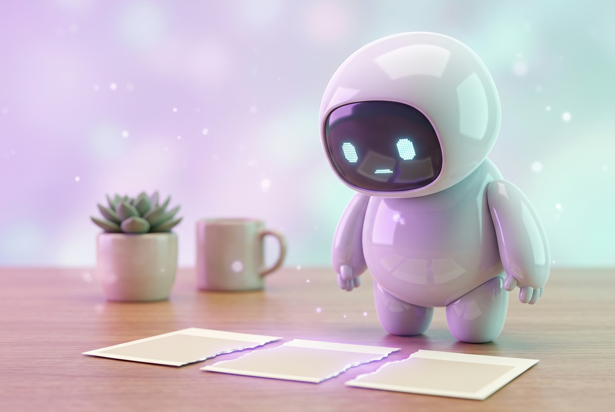 Robot puzzling over three torn pieces of one picture, the frame by frame screenshot problem
