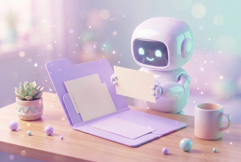 A friendly robot filing a note card into a folder, showing what a Claude Code skill is.