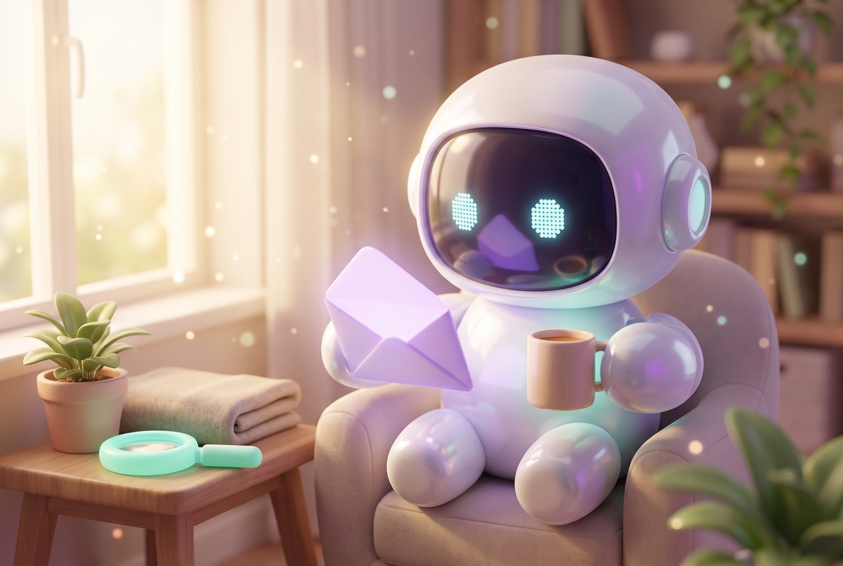 Robot with tea reading a glowing email alert about an n8n schedule trigger not working